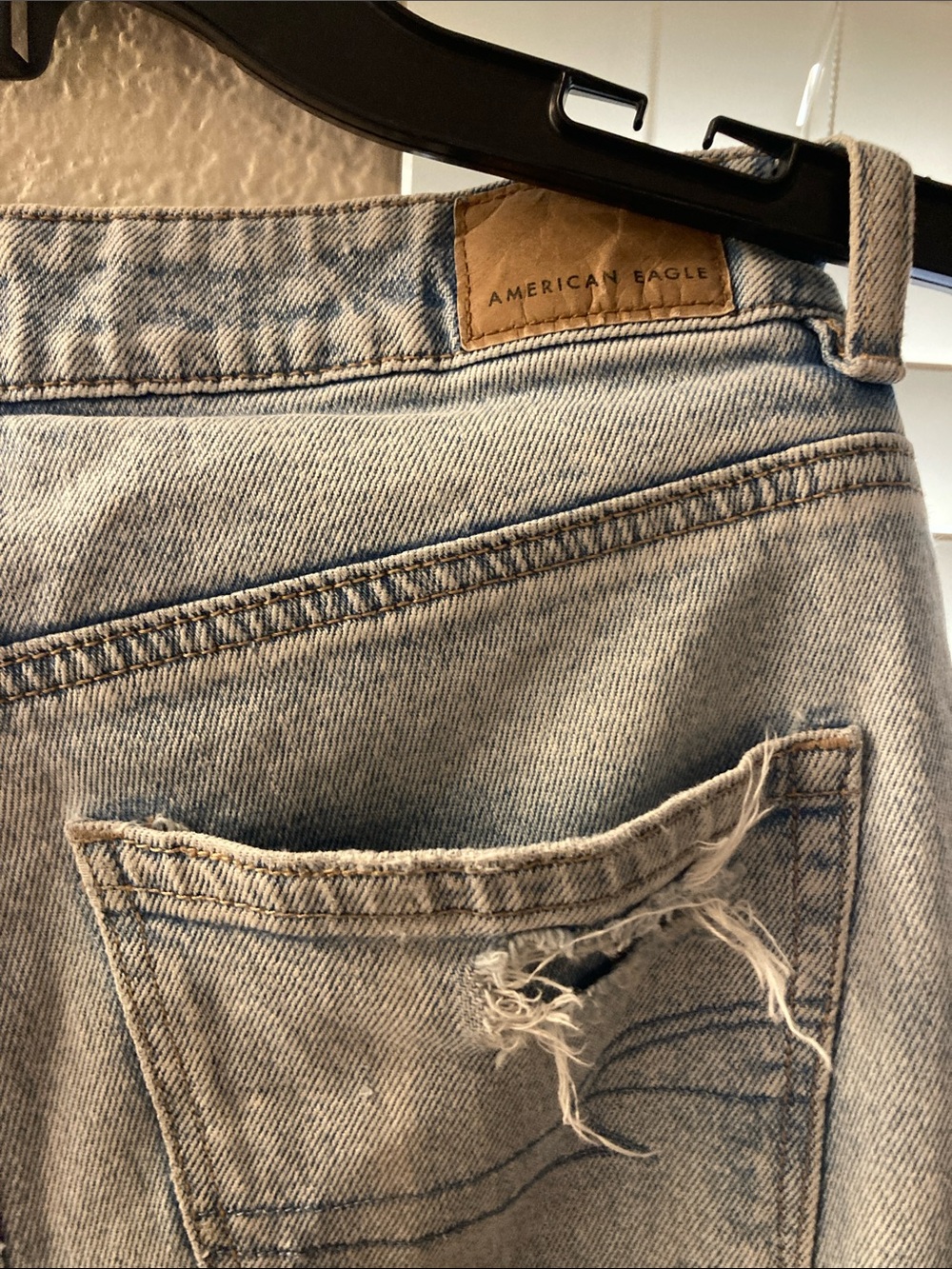 American Eagle Outfitters Light Blue Distressed Straight-Leg Jeans - Picture 5 of 5